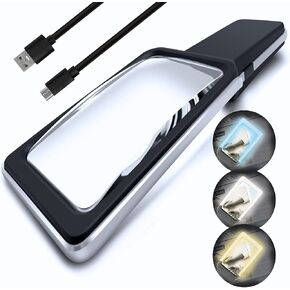 4X Large Magnifying Glass with [Anti-Glare & Fully Dimmable LEDs]-Evenly Lit Viewing Area-The Best Lighted Magnifier for Reading Small Fonts, Low Vision Seniors, Macular Degeneration, Inspection in Saudi Arabia