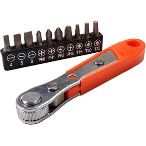 1pc Red Steel Multi Function Screwdriver with Ratchet, Cross Head Set, Elbow Wrench, Right Angle Bender Narrow Space Compatible in Saudi Arabia