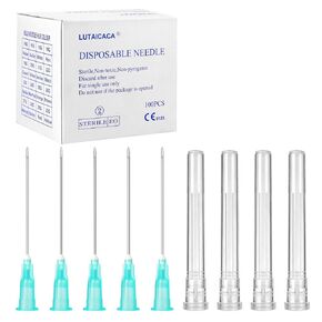 100 Pack 21 Gauge 1.5 Inch Needle, Disposable Luer Lock Needles for Scientific Lab and Industrial Dispensing, Individually Wrapped in Saudi Arabia
