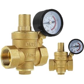 Water Pressure Reducer 3/4inch DN20 Brass Water Pressure Regulator Valve 1/2inch DN15 Adjustable Pressure Reducer with Pressure(3/4") in Kuwait