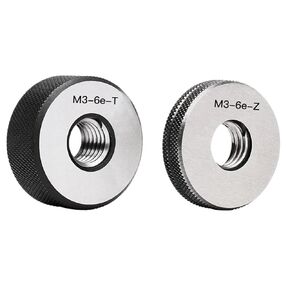 1SET(1*GO+1*NOGO) 6e M2-M12 Standard Metric Fine Tooth Thread Ring Gauge Measure Tool M2M3M4M5M6M8M12(M10X1 6e T Z) in Saudi Arabia