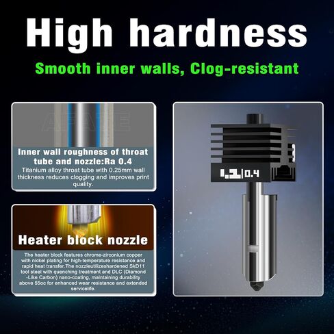 قطعتان 0.4 مم من الخيزران H2/P2S Hotend Kit لطابعة Bambu Lab P2S H2S H2C H2D ثلاثية الأبعاد، جميع المعادن 500 درجة مئوية استبدال رأس الطباعة الساخنة مع فوهة فولاذية صلبة، كتلة سخان، أجزاء طابعة ثلاثية الأبعاد من سلسلة H2 in Kuwait