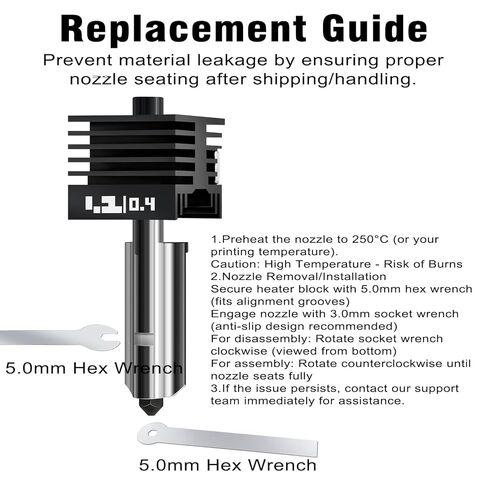 قطعتان 0.4 مم من الخيزران H2/P2S Hotend Kit لطابعة Bambu Lab P2S H2S H2C H2D ثلاثية الأبعاد، جميع المعادن 500 درجة مئوية استبدال رأس الطباعة الساخنة مع فوهة فولاذية صلبة، كتلة سخان، أجزاء طابعة ثلاثية الأبعاد من سلسلة H2 in Kuwait