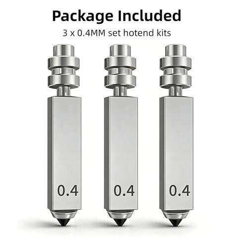 3PK 0.4 مم Kobra X فوهات فوهات فولاذية صلبة مدمجة سريعة التبديل وتدفق عالي السرعة وفوهات أنبوب الحلق مجموعة رأس الطباعة الطارد نهاية ساخنة لـ Anycubic Kobra X in Kuwait