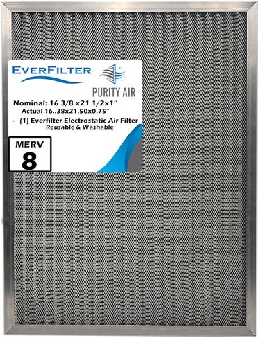 16 3/8x21 1/2x1 Electro-static Air Filter (1-Ct) AC Furnace Filter, Reusable & Washable 4-Stage Electrostatic Filter for Residential and Commerical HVAC (Actual Size: 16.38 x 21.5 x 0.75") in Kuwait