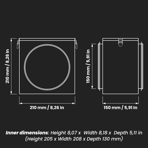 Repa Market 6" Duct Air Filter Box – Galvanized Steel Inline Dryer Filter Housing for Round Duct - EPDM Rubber Gaskets – Easily Serviceable Lint Trap – Intake Ventilation, Home Improvement in Kuwait