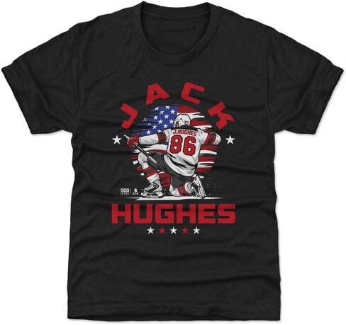500 LEVEL Jack Hughes New Jersey USA Flag Celebration Youth Shirt in Saudi Arabia