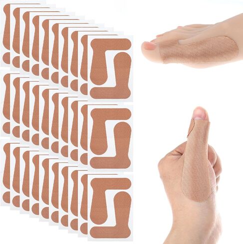 40 PCS Thumb Support Tape, Elastic Self Adhesive Thumb Tape for Pain Relieving, Arthritis Patch Protecting Straps for Housework, Sport, Sprains, Joint Support (L-Shaped, Skin Color) in Kuwait