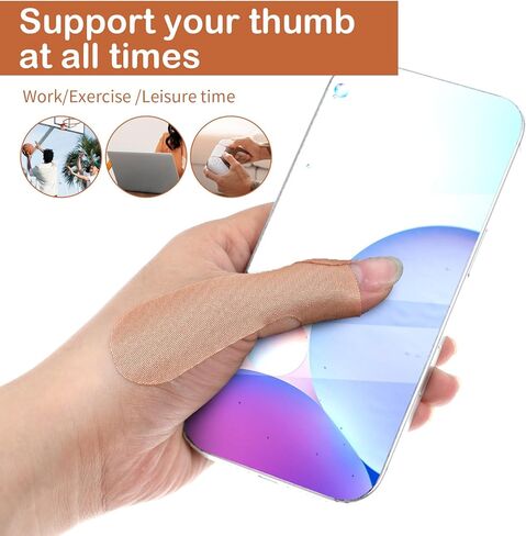 40 PCS Thumb Support Tape, Elastic Self Adhesive Thumb Tape for Pain Relieving, Arthritis Patch Protecting Straps for Housework, Sport, Sprains, Joint Support (L-Shaped, Skin Color) in Kuwait