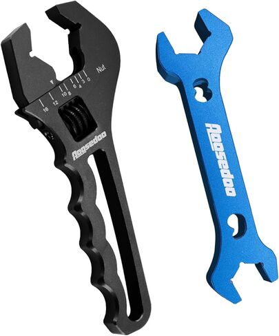 Adjustable AN Fittings Wrench AN Wrench for AN Hose Fitting Adapters AN Fitting Tool 3AN-16AN Lightweight Aluminum Black. With a Double Hose End Fitting Wrench 6AN Socket-AN8 B-nut Blue in Saudi Arabia