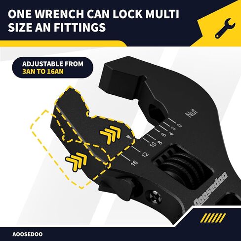 Adjustable AN Fittings Wrench AN Wrench for AN Hose Fitting Adapters AN Fitting Tool 3AN-16AN Lightweight Aluminum Black. With a Double Hose End Fitting Wrench 6AN Socket-AN8 B-nut Blue in Saudi Arabia