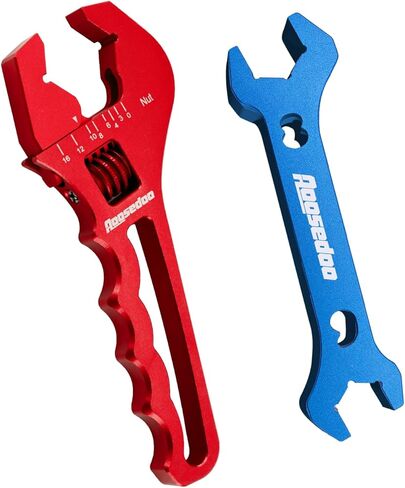 Adjustable AN Fittings Wrench AN Wrench for AN Hose Fitting Adapters AN Fitting Tool 3AN-16AN Lightweight Aluminum Black. With a Double Hose End Fitting Wrench 6AN Socket-AN8 B-nut Blue in Saudi Arabia