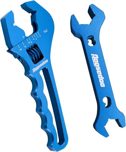 Adjustable AN Fittings Wrench AN Wrench for AN Hose Fitting Adapters AN Fitting Tool 3AN-16AN Lightweight Aluminum Black. With a Double Hose End Fitting Wrench 6AN Socket-AN8 B-nut Blue in Saudi Arabia