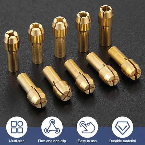 EMVANV 28pcs/set Drill Chuck Collet for Dremel, 1/32 To 1/8inch Drill Chuck Collet Set, with 2pcs British 4486 3-jaw chuck, Chuck Shank Rotary Tool Quick Change Adapter, As Picture Show in Kuwait