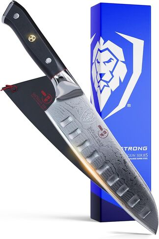 سكين Dalstrong Santoku - 7 بوصة - سلسلة شوغون - دمشق - ياباني AUS-10V سوبر ستيل 67 طبقة - مقبض أسود G10 - سكين الخضار - معالج بالفراغ - سكين مطبخ - غمد متضمن in Kuwait
