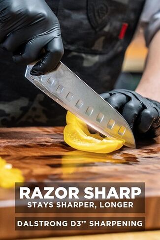 سكين Dalstrong Santoku - 7 بوصة - سلسلة شوغون - دمشق - ياباني AUS-10V سوبر ستيل 67 طبقة - مقبض أسود G10 - سكين الخضار - معالج بالفراغ - سكين مطبخ - غمد متضمن in Kuwait