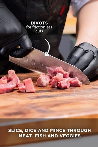 سكين Dalstrong Santoku - 7 بوصة - سلسلة شوغون - دمشق - ياباني AUS-10V سوبر ستيل 67 طبقة - مقبض أسود G10 - سكين الخضار - معالج بالفراغ - سكين مطبخ - غمد متضمن in Kuwait