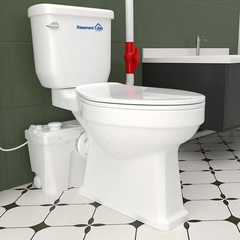 مرحاض Macerating مع 4 مداخل مياه - نظام مرحاض Upflush مع مضخة Macerator للطابق السفلي والحمام والمطبخ وتركيب RV - مرحاض دائري مع خزان وأنبوب تمديد in Kuwait