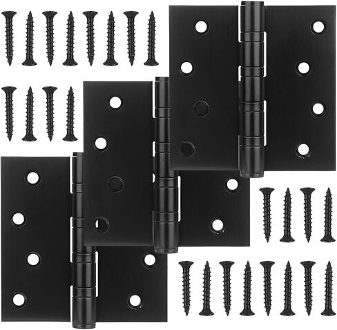 3 Pack Stainless Steel 4'' Silver Door Hinges, 4in x 4in Heavy-Duty Ball Bearing Door Hinges with Square Corners for Exterior & Interior Doors in Kuwait