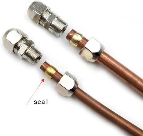10pc Brass Double Taper Ferrule 4 6 8 10mm OD Compression Sleeve Seal Ring fittings Tube Centralized lubrication system(Tube OD 10mm) in Kuwait