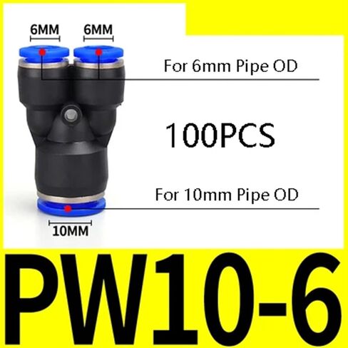 100pcs 50pcs /pack lots PY Pneumatic Fittings Air Fitting Y Type 3-way For 4mm 6mm 8mm 10mm 12mm Tube Quick Push In Connectors(Pw10-6) in Kuwait