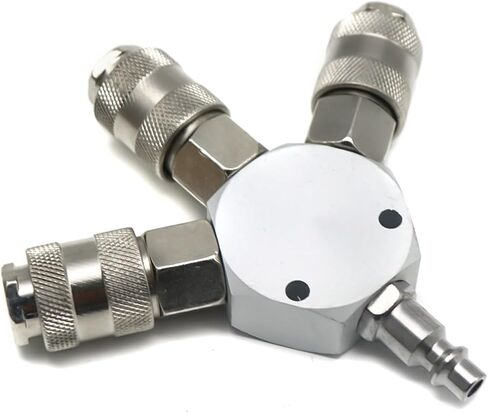 3-WAY MANIFOLD مقرنة سريعة 1/4 ''NPT موصل خرطوم هواء اقتران أدوات تعمل بالهواء المضغوط النمط الأوروبي الأمريكي العالمي in Kuwait