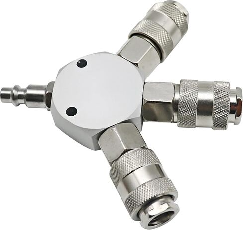 3-WAY MANIFOLD مقرنة سريعة 1/4 ''NPT موصل خرطوم هواء اقتران أدوات تعمل بالهواء المضغوط النمط الأوروبي الأمريكي العالمي in Kuwait