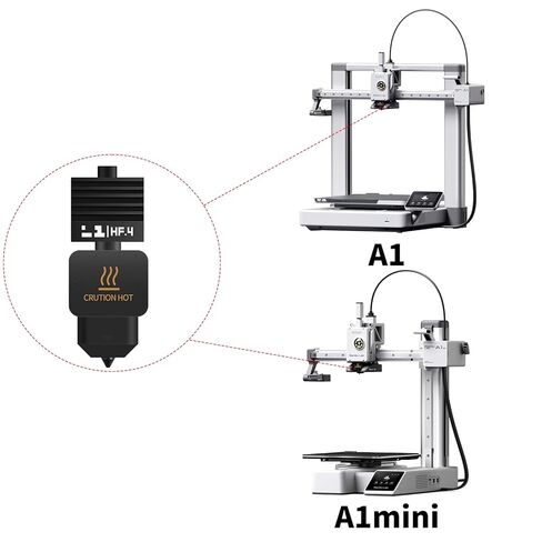 1PCS 0.4mm H2D Hotend Kit, Assembled Print Head Hot End Kit Extruder Replacement with Silicone Socks for Bambu Lab H2D / H2D Combo / H2S / H2C / A1 / A1 Mini 3D Printer Accessories in Kuwait