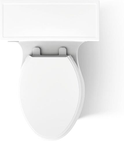 KOHLER K-6428-0 Memoirs Stately Comfort Height Skirted One-Piece Compact Elongated 1.28 GPF Toilet with AquaPiston Flush Technology and Left-Hand Trip Lever, White in Kuwait