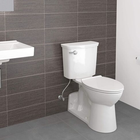 American Standard 209AA137.020 Yorkville VorMax مرحاض طويل بارتفاع يمين مع رافعة رحلة باليد اليسرى، أبيض in Kuwait