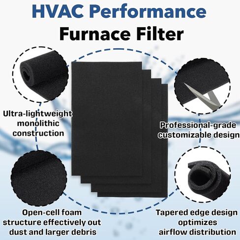 4-Pack 16" x 26" x 1/4" Mobile Home Furnace Door Foam Filter, Vacuum Sealed, Washable Reusable Replacement Air Filter, Compatible with Mobile Home Furnace Models with CMF/CMF2/MOC/MAC/CMH Prefixes in Kuwait