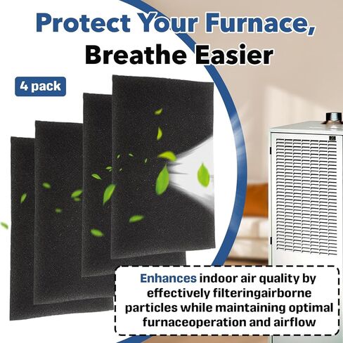 4-Pack 16" x 26" x 1/4" Mobile Home Furnace Door Foam Filter, Vacuum Sealed, Washable Reusable Replacement Air Filter, Compatible with Mobile Home Furnace Models with CMF/CMF2/MOC/MAC/CMH Prefixes in Kuwait