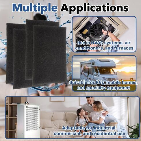 4-Pack 16" x 26" x 1/4" Mobile Home Furnace Door Foam Filter, Vacuum Sealed, Washable Reusable Replacement Air Filter, Compatible with Mobile Home Furnace Models with CMF/CMF2/MOC/MAC/CMH Prefixes in Kuwait