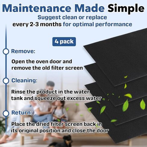4-Pack 16" x 26" x 1/4" Mobile Home Furnace Door Foam Filter, Vacuum Sealed, Washable Reusable Replacement Air Filter, Compatible with Mobile Home Furnace Models with CMF/CMF2/MOC/MAC/CMH Prefixes in Kuwait