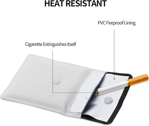 1Pc Portable Pocket Ashtray Pouch, PVC Fireproof Reusable Environment Friendly Ashtray Pouch for Outdoor or Travel Use, Outdoor Butt Disposal Bag (Black) in Kuwait