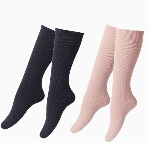 5 Pairs Women's Winter Snow Socks Cotton Fleece Crew Socks Thicken Cozy Calf-Socks Black in Kuwait