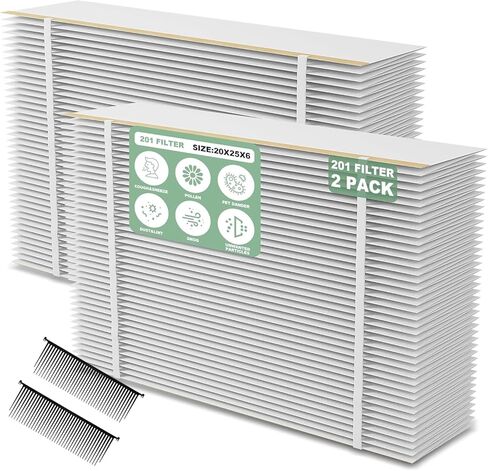 （2 Pack）501 Replacement Furnace Filter Compatible with AprilAire 5000 Whole-House Air Purifier - 16x25x6 MERV 15, Clean Air & Dust，incloud 2 Pleat Spacers in Kuwait