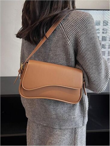 Women's Retro Vintage Zipper Shoulder Bags Flap Magnet Lightweight Underarm Purses in Saudi Arabia