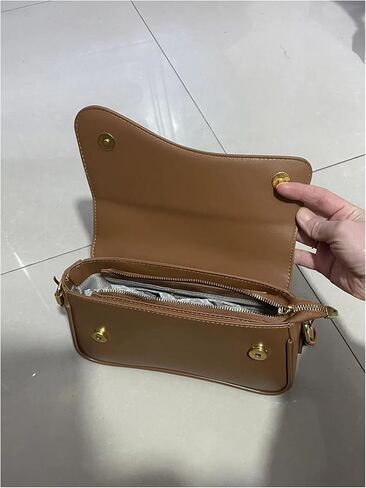 Women's Retro Vintage Zipper Shoulder Bags Flap Magnet Lightweight Underarm Purses in Saudi Arabia
