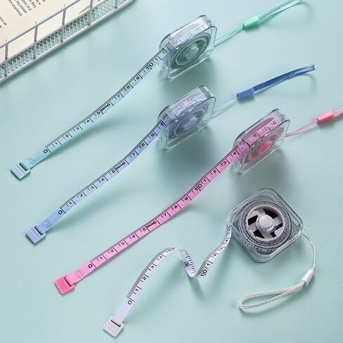 1PC Soft Tape Measure 2m/6ft Retractable Locking Mechanism Compact Portable Design with Wrist Strap for Sewing Tailoring Home DIY, Pink in Saudi Arabia