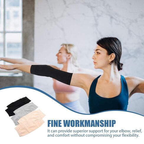 LALAFINA 3 أزواج من الأكمام الضاغطة للكوع تغطي الندبات وأكمام الكوع Incrediwear أغطية واقية مريحة للتنفس للرجال والنساء، 8.85 × 4.13 بوصة in Kuwait