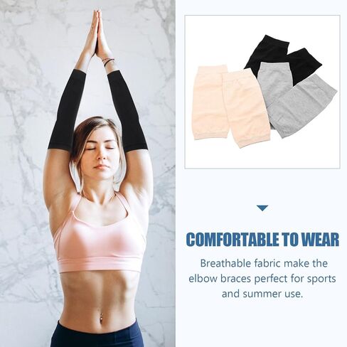 LALAFINA 3 أزواج من الأكمام الضاغطة للكوع تغطي الندبات وأكمام الكوع Incrediwear أغطية واقية مريحة للتنفس للرجال والنساء، 8.85 × 4.13 بوصة in Kuwait