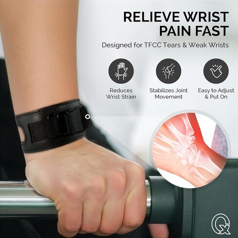 دعامة المعصم لتمزقات TFCC - دعامة المعصم Ulnar لالتهاب الأوتار ECU وانحباس العصب الزندي والألم في الجانب الزندي | مثبت دعم المعصم لاستعادة تمزق TFCC - حجم عالمي لليد اليسرى أو اليمنى in Kuwait