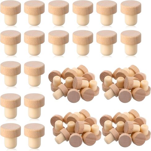 100Pcs Wine Corks T Cork Plugs for Wine Cork Stopper Reusable Corks Wooden and Rubber Stopper in Kuwait