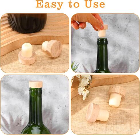 100Pcs Wine Corks T Cork Plugs for Wine Cork Stopper Reusable Corks Wooden and Rubber Stopper in Kuwait