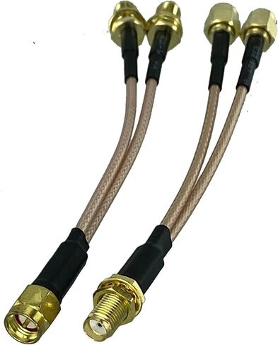 RG316 Male Plug and Female Jack Y-Splitter Connector Crimp terminals Patch Cords Pigtail Cables 4 inches to 10 feet(Type 1-SMA 1M2F,20inch (50CM)) in Saudi Arabia