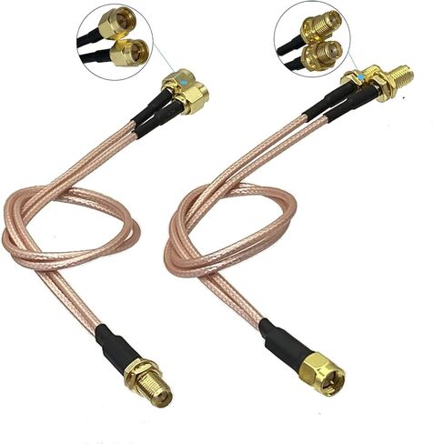 RG316 Male Plug and Female Jack Y-Splitter Connector Crimp terminals Patch Cords Pigtail Cables 4 inches to 10 feet(Type 1-SMA 1M2F,20inch (50CM)) in Saudi Arabia