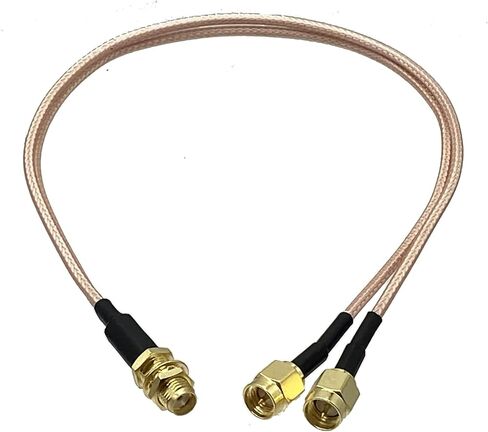 RG316 Male Plug and Female Jack Y-Splitter Connector Crimp terminals Patch Cords Pigtail Cables 4 inches to 10 feet(Type 1-SMA 1M2F,20inch (50CM)) in Saudi Arabia