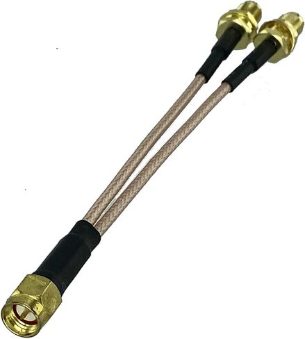 RG316 Male Plug and Female Jack Y-Splitter Connector Crimp terminals Patch Cords Pigtail Cables 4 inches to 10 feet(Type 1-SMA 1M2F,20inch (50CM)) in Saudi Arabia