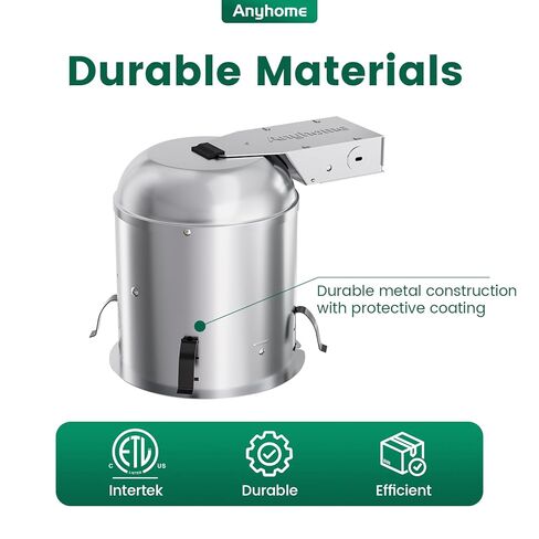 6 Inch Recessed Lighting Housing Remodel,Can Light Housing,IC Rated & Air Tight,E26 Connector,ETL Listed in Saudi Arabia